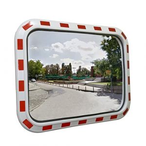 Miroir Convexe 80x60cm Rétroviseur de Rue Miroir Dôme Rétroviseur de Sécurité Miroir de Circulation (BORN 1, neuf)
