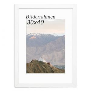 RUN HELIX Cadre 30 x 40, Cadre 30x40 cm, Cadre Photo Bois Blanc avec Papier Liner, 11.8x15.75Inch, Wall Montage Horizontal&Vertical, pour Afficher Photos, Posters et Certificats (RUN HELIX, neuf)