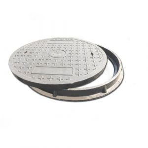 wanghaiyanBD Couvercle de trou d'&eacute;gout rond solide, couvercle et base de fosse septique, couvercle de bassin d'&eacute;gout renforc&eacute; pour utilisation dans la cour (M&ouml;llenta, neuf)