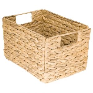HMF panier de rangement, panier pliable tress&eacute; en jacinthe d'eau jonc de mer | taille M | 32 x 23 x 20 cm (hmf_shop, neuf)
