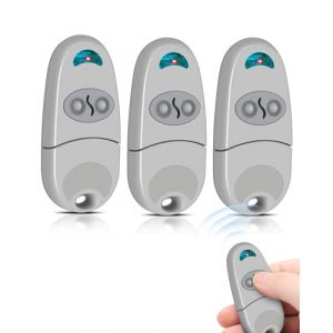 3Pcs Telecommande Portail 433.92 MHz, Télécommande de Portail, 2 Boutons, Télécommande Porte de Garage, Bip Portail Remote Control Badge Portail (shangbaiyi, neuf)