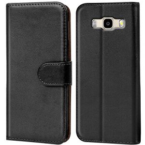 Verco Coque pour Samsung Galaxy J5 (2016), Housse Portefeuille pour Galaxy J5 2016 Etui en Cuir Synthétique Fonction Stand Case (J510), Noir (ATS-Discounter, neuf)