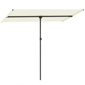 Outsunny Parasol pivotant &agrave; 180&deg; r&eacute;glable en hauteur Parasol de jardin avec m&acirc;t en aluminium Parasol de march&eacute; Parasol de feuillage Parasol de balcon Parasol de balcon 150x205cm Beige (AOSOM-DE, neuf)