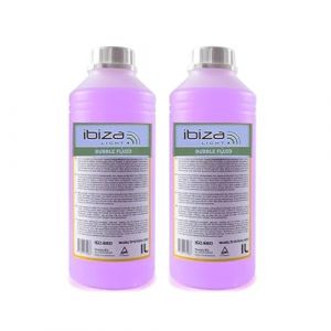 2 bidons de 1 Litre de liquide IBIZA LIGHT pour machine &agrave; bulles anti-traces Non toxique (SONO-ENERGIE, neuf)