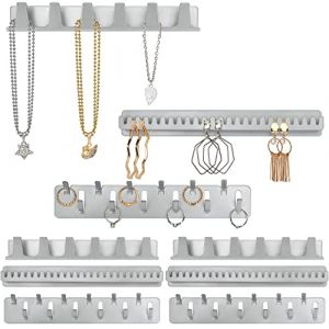 BELLE VOUS (Lot de 9 Porte Bijoux en Metal - Crochet Mural Adhesif & Pat&egrave;re - Rangement Bijoux Mural &agrave; Suspendre - Porte Colliers, Bagues, Bracelets & Boucles d&rsquo;Oreilles (Tinyyo Europe, neuf)