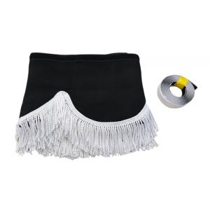 KramTruck Rideau de camion avec franges, pare-soleil pour camion, protection solaire pour toutes les marques de camions, noir, franges blanches (KRAM-TRUCK Poland, neuf)