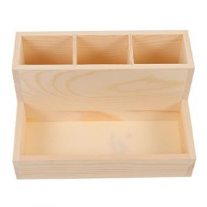 FRCOLOR lèvre argenterie étain stylo comptoir boite rangement boite de rangement conteneur d'outils d'art d'ongle organisateur de de coton nail art en bois (Laners, neuf)