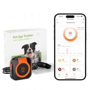 GLYYR Nouveau Traceur GPS pour Chien, Mini Traceur GPS Chat en Temps r&eacute;el Avec Cl&ocirc;ture &eacute;lectronique, Suivi d'activit&eacute; et de sant&eacute; pour Votre Chien, IP67 Etanche, Trouver Par Le Son et la Lumi&egrave;re, Noir (Nydswj, neuf)