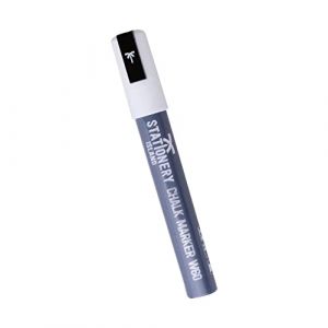 STATIONERY ISLAND Stylo Craie Pour Tableau Noir Effacable, Marqueur Craie Effacable, Feutre Craie pour le Verre Fenêtre, Blanc 6MM Lot de 1 (Stationery Island, neuf)