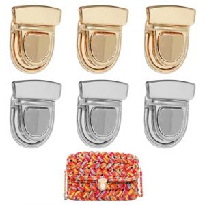 ZOKJSW 6 Pièces Fermoir Sac Attache Cartable Fermoir à Pression Attache Bouton Boucle Sac à Main fermoirs pour Porte-Monnaie Twist Turn Lock Fermoirs Verrouillage pour Sac à Dos Sac Valise Création (liuhangchengdianpu, neuf)