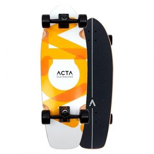 ACTA Surfskate Overlap 31" – Orange & Blanc - Planche de Surf-Skate en érable 7 Plis - Idéal pour débutants & intermédiaires - pour pumptrack, Cruising et Carving Urbain (Trustry., neuf)