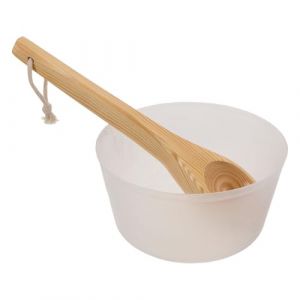 DEARMAMY Doublure R&eacute;utilisable en Plastique 4l pour Seau de Bain de Pieds Sauna, Louche en Bois de Sapin, Insert Hygi&eacute;nique pour Tonneau Sauna en Bois, Accessoire Bain de Pieds Spa Maison (Liiane, neuf)