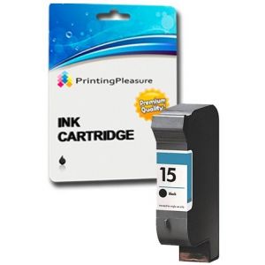 Printing Pleasure Noir Cartouche d'encre Compatible pour HP Copier 310 Deskjet 3810 3820 815c 916c 920c 940c 948c Officejet 5110 PSC 2120 700 720 750 900 950 | Remplacement pour HP 15 (C6615DE) (Printing Saver, neuf)