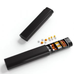 Semainier Pilulier Semainier Medicament Pilulier Portable de Voyage en ABS avec Boitier Organiseur Medicaments Vitamines Leger Robuste Resistant a l Humidite et a Fermeture Facide (Noir) (seven-7, neuf)
