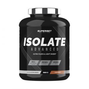 Superset Nutrition - Zero Isolate Advanced (1,8kg) - Whey Isolate - 25g de protéines par portion - 0 sucre, 0 graisse - Teneur réduite en lactose - Ultra-filtrée, enrichie en L-Glutamine - Choco-Nut (FITADIUM, neuf)