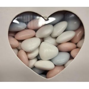 Dragée Mini cœur Chocolat 500G (Blanc,Bleu,Rose) (Dounia Mariage, neuf)