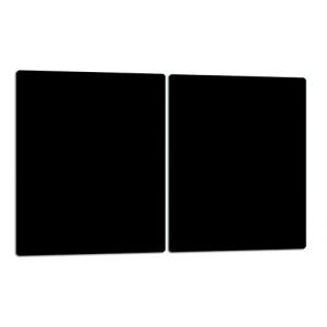 TMK - Plaque de protection en verre pour plaque de cuisson - 2 x 40 x 52 cm - Protection contre les éclaboussures - Plaque en verre - Décoration pour planche à découper - Noir (TMK ArtDeko, neuf)