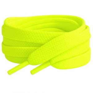 Pimp My Shoes Lacets plats color&eacute;s pour tennis, chaussures de skateboard, bottes, Converse, Nike, Puma 120 cm x 10 mm - multicolore - jaune fluo, (Reis of London, neuf)
