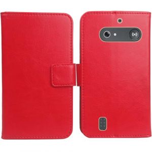 Cheshaoping Housse Coque pour Doro Leva E10 / E11 Doro DFB 0600 2.4" PU Cuir Etui Leather Case Cover Flip Cas Couverture Protecteur Portefeuille (Rouge) (jiayitonguk, neuf)