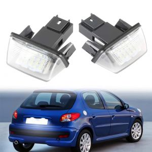 POPMOTORZ LED Éclairage de plaque d'immatriculation avec Canbus Sans Erreur 6000k Xénon Blanc 2835 SMD Installation Facile pour C-itroen C3 C3 II C4 C5 II C5 Peugeot 206 207 406 306 307, 2 Pièces (LED POPMOTORZ, neuf)