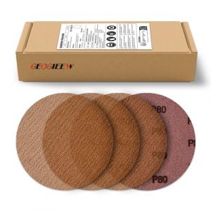 GEOGIEEW Disque Abrasif 150mm Papier &agrave; Poncer Carrosserie - 50 Pi&egrave;ces Grains 60/80/120/180/240 | Id&eacute;al pour Ponceuses Cloisons S&egrave;ches Durable Efficace (dongguanshihuazheyanmocailiaoyouxiangongsi, neuf)
