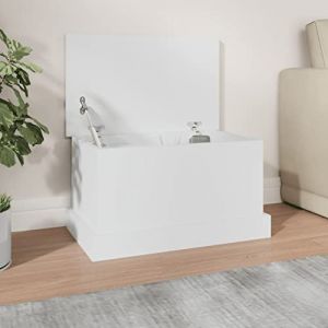 Homgoday Bo&icirc;te de rangement Blanc 50 x 30 x 28 cm Bois multicouche, mobilier, coffres et coffres pour l'ext&eacute;rieur, porte-outils de jardin, pouf d'ext&eacute;rieur, coffre d'ext&eacute;rieur (ShiFanKeJi, neuf)