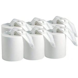 A.K TRADING ESSUYAGE PAPIER BOBINE ESSUIE MAIN BLANCHE PURE OUATE 450 F - PAQUET DE 6 bobines - 050109 (ARCILIA, neuf)