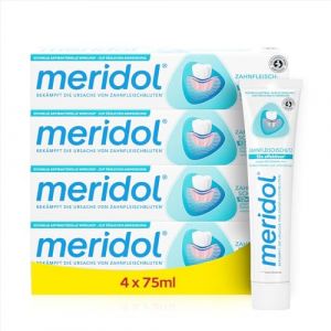 meridol Dentifrice 4 x 75 ml &ndash; Le dentifrice lutte contre les inflammations des gencives, effet antibact&eacute;rien (FARMACIA ONLINE SHOP, neuf)