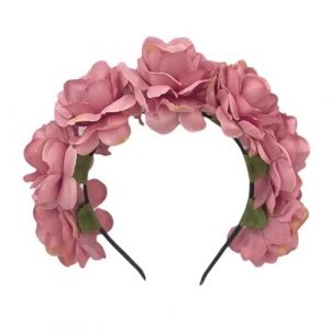 Fausse fleur d&eacute;cor couronne bandeau Imitation Rose fleur bandeau fleur couronne casque Pour femmes filles accessoires de cheveux(Color3) (Q2001Hc, neuf)