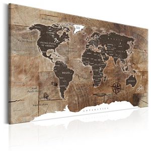 B&D XXL Carte Du Monde 120x80 cm Tableau En Li&egrave;ge & Tableau Sur Toile Intissee XXL Impression Tableaux d'affichage D&eacute;coration Photo Image Artistique Photographie Graphique Memoboard k-C-0050-p-d (murando, neuf)
