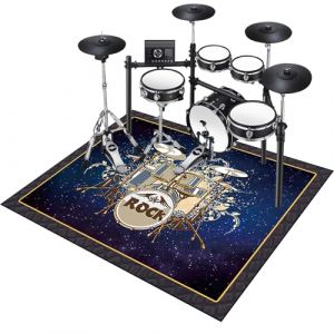 Tapis pour Batterie Acoustique, Tapis de Batterie Insonoris&eacute;, Tapis de Tambour Anti-Bruit antid&eacute;rapant, Tapis insonorisant pour Batterie &eacute;lectronique, Rectangulaire Tapis Batterie 140 x 120 cm (KQIEJUY, neuf)