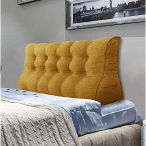Rucener Coussins Triangulaires Gros Coussin Dossier Canap&eacute; Oreiller de Lecture Les Gros Coussin de Canap&eacute; Coussin Tete de Lit A Une Vari&eacute;t&eacute; D'utilisations Jaune 160 CM (Rusen LTD, neuf)
