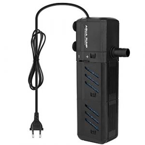 NO.17 Filtre d'aquarium 8W, filtre interne r&eacute;glable pour aquarium avec pompe &agrave; eau 500L/H pour aquarium 150-300L (NO.17-EU, neuf)