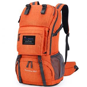 MOUNTAINTOP 40L Sac à Dos de Randonnée pour Homme Femme Sac à Dos Voyage avec Housse de Pluie Sac à Dos Trekking pour Camping Trekking Sports de Plein Air, 55 x 33 x 20 cm (YingLang Store, neuf)