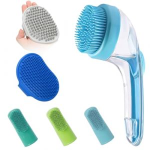 Brosse de Toilette pour Chien | Exfoliant Pour Bain Chiens À Poils Longs | Accessoires Nettoyage Chiot Massant Pour Maison Intérieur Extérieur Spa Camping (xiaxianzhufujianzhugongchengyouxiangongsi, neuf)