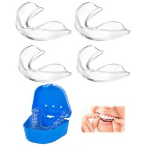 JUKOTA 4 Pièces Attelle anti-ronflement pour la nuit, gouttière dentaire, gouttière de morsure pour la nuit, utilisée pour réduire le grincement de la gouttière dentaire, Réutilisable（2 Tailles） (CAR PARTS FOR ALL, neuf)