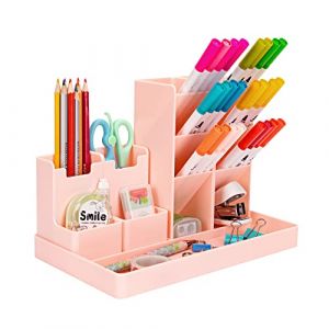 Jesustree Organisateur de Bureau, Papeterie Porte-crayons Enfant, Multifonction Rangement modulable Bureau Organisateur Porte Stylo en Plastique, pour Papeterie, Domicile, &eacute;cole (Rose) (AMPHOLY VORTEXA S.R.L., neuf)