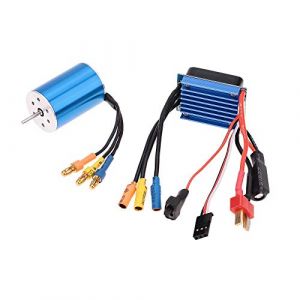 DollaTek 2435 4800KV 4P Moteur brushless sans capteur avec ESC sans balais 25A Controller r&eacute;gulateur de Vitesse &eacute;lectrique pour Camion de Voiture RC 1/16 1/18 (DollaTek, neuf)