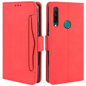 HualuBro Coque pour Huawei Honor 9X, Housse &agrave; Rabat en Premium PU Cuir Flip Cover Case Antichoc Portefeuille Etui pour Huawei Honor 9X Coque, Rouge (HualuBro EU, neuf)