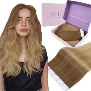 Fshine Extension Adhesive Cheveux Naturel 30Cm 30G Balayage Brun Chocolat a Blond Fonc&eacute; Invisible Extension Cheveux Naturel Adhesif 20Pcs Straight Tape-Ins Pour Filles Quotidien F&ecirc;te Couleur 10 14 (Fshine Hair Eu, neuf)