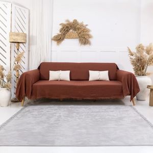 Milam London Jeté de canapé 3 places - 100 % coton - 180 x 300 cm - Terre cuite (Milam London, neuf)