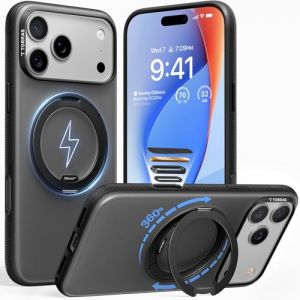 TORRAS Coque iPhone 17 Pro Max : 360&deg; Ostand O3 Fitness, [Compatible avec MagSafe], [Support Flexible], [Force magn&eacute;tique N&deg;1], [Protection Militaire certifi&eacute;e], Noir (TORRAS Direct, neuf)