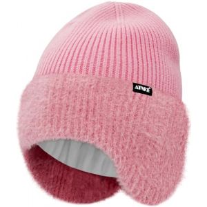 ATNKE Tricot&eacute; Beanie Bonnet avec Cache Oreilles pour Homme et Femme, Extensible &Eacute;pais Chaud Polaire Doublure Quotidien Hiver Doux Revers Laineux T&ecirc;te Mort Casquette Cadeaux/Pink (Memorye, neuf)