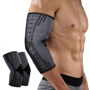 xolear 2 Pi&egrave;ces Coudiere Tendinite, Coudiere Homme et Femme, Compression Respirant Antid&eacute;rapant Tennis Elbow, pour Tennis Elbow et Tendinite, Sport, Musculation, Golf (Noir, L) (hongfuy, neuf)