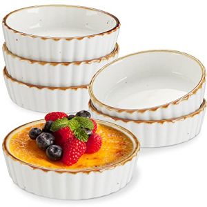 ONEMORE Ramequins pour Crème Brûlée en Porcelaine, Lot de 6 Plat Creme Brulee, 177 ml (Hong International Trading Limited, neuf)