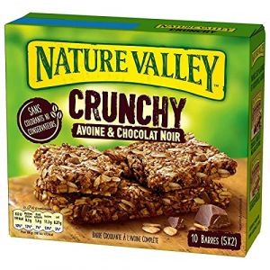 NATURE VALLEY Crunch Avoine Chocolat Noir - Barre de céréales croquante et savoureuse, idéale pour le petit-déjeuner ou en-cas. 210g de pur plaisir ! - Lot De 4 - Vendu Par Lot (Marché Parisien, neuf)