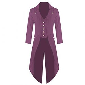 Homme Veste Costume En Queue De Pie Longue Steampunk Uniforme Cosplay Tailcoat Pour Hommes Costume Party Outwear Partie Vêtements De Dessus Slim Fit Halloween (Mengha (7-15 jours de livraison), neuf)