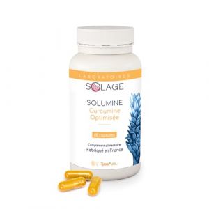 SOLUMINE LABORATOIRE SOLAGE | Curcumine brevet&eacute;e TurmiPure Gold&reg;| Biodisponibilit&eacute; x342 | Sans pip&eacute;rine ni additifs nocifs | Anti-inflammatoire & antioxydant naturel | 1 mois | Fabriqu&eacute; en France (Laboratoires SOLAGE, neuf)