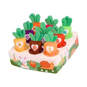 ＡＷＨＡＯ Tapis de Carotte en Peluche pour Chien Tapis de Renifleur pour Chien Jouets pour Dents Molaires Jouets de Jardin de Carotte Cr&eacute;atifs Jouets &agrave; M&acirc;cher P, 9 Carottes (TAIZhiChen, neuf)