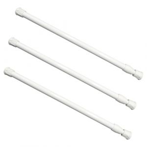 SYEYCW 3 Pi&egrave;ces Tringles &agrave; Rideaux Extensibles, 30-50cm Tringle &agrave; Rideaux Ajustables, Barre de Suspension Blanche sans Per&ccedil;age, Tringles &agrave; Fixation T&eacute;lescopique, pour Armoires, Fen&ecirc;tres, Biblioth&egrave;que (XUANWEI STORE, neuf)